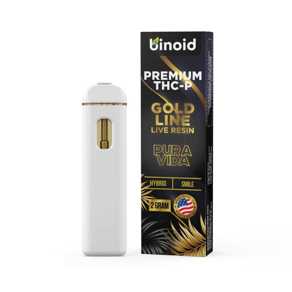 Binoid Gold Line 2 Gram Live Resin Disposable Pura Vida Hybrid THC-P